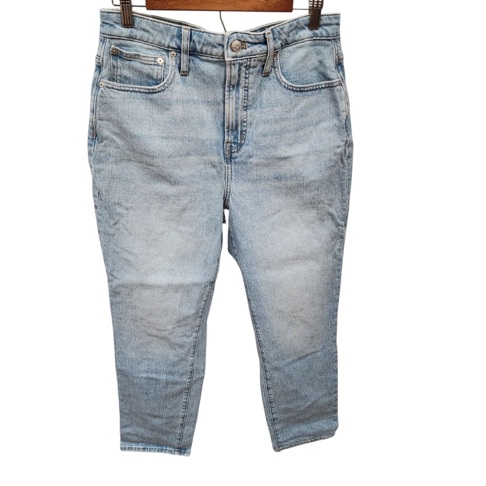 Madewell Jeans Size 29 Blue Curvy Perfect Vintage Stretch Frayed Hem Festival